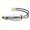 Silver cylindrical brake lightswitch with threaded metal shaft black rubber tip and wires for nissan datsun caravan urvan e23 homy van