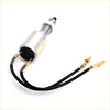 Silver cylindrical ignition coil with black wiring and gold terminals for brake lightswitch on nissan president sovereign vip