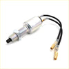 Silver cylindrical brake lightswitch for nissan president sovereign vip 1990-2002 with threaded metal body and black wires