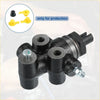 Black cast iron brake load sensing proportioning valve with threaded ports and silver cap for toyota hilux 1983-1988