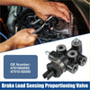 Black cast iron brake load sensing proportioning valve with threaded ports and central actuator for toyota land cruiser