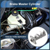 Gray metallic brake master cylinder with white plastic reservoir cap and black rubber seal for Toyota Coaster 2004-2016