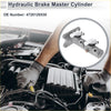 Gray metallic hydraulic brake master cylinder with white plastic caps and copper fitting for toyota hiace van commuter