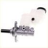 Silver brake master cylinder with translucent white reservoir and black caps for toyota hilux kun26 sr5 2012-2015
