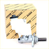 Silver metallic brake master cylinder with white plastic reservoir cap and black seal in toyota lexus genuine box for hilux