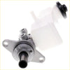 Silver metallic brake master cylinder with translucent white reservoir and black cap for toyota hilux revo 2015-2023