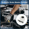 White plastic brake master cylinder reservoir with black cap and metal fittings for toyota land cruiser prado 2009-2017