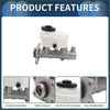 White plastic brake master cylinder reservoir with black cap mounted on silver metal bracket for toyota land cruiser prado
