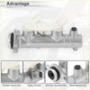 Silver metallic brake master cylinder with white plastic parts and black rubber seals for toyota sienna 1998-2002 aluminum alloy