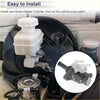 White plastic brake master cylinder with metallic housing installed in engine bay for toyota sienna 2004-2009 silver tone
