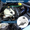White plastic brake master cylinder reservoir with black cap and metal fittings for toyota hiace 2006-2022