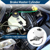 White plastic brake master cylinder reservoir with black cap and metal fittings for toyota hiace 2010-2013