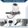 White plastic brake master cylinder reservoir with black cap on gray metal assembly for toyota hiace 2010-2013