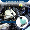 Teal brake master cylinder with black cap and metallic fittings installed with reservoir for 1997-2000 toyota rav4