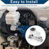 White plastic brake master cylinder reservoir with metallic base and black fittings for toyota solara 2000-2003