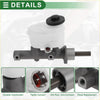 White plastic brake master cylinder reservoir with black cap on gray metal body for toyota tacoma 2001-2004