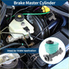 Teal plastic brake master cylinder reservoir with black cap and metal bracket for toyota tundra 1995-2002