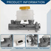 Gray metallic brake master cylinder with translucent white reservoir and yellow cap for 1996 toyota land cruiser prado