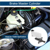 White plastic brake master cylinder with black rubber cap and metal fittings for toyota 4runner 2004-2015