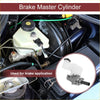 White plastic brake master cylinder with black cap and metal parts shown in circle for toyota avalon 2005-2007