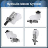 Brake master cylinder with white plastic reservoir and silver metal parts with black caps for toyota avalon 2019-2023