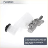 Gray metallic brake master cylinder with white plastic reservoir and black cap for Toyota Hilux 2018-2020