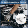 Silver hydraulic brake master cylinder with white plastic reservoir and black cap for Toyota Hilux Pick Up 2005-2006
