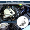 White plastic brake master cylinder with black cap and metallic fittings for toyota hilux pickup