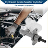 Silver metallic hydraulic brake master cylinder with translucent white reservoir and black seals for toyota hilux vigo