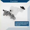Silver metallic brake master cylinder with translucent white reservoir and black cap for toyota hilux vigo 2004-2020