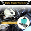 Teal plastic brake master cylinder with metallic fittings and black cap for toyota land cruiser 1995-1998
