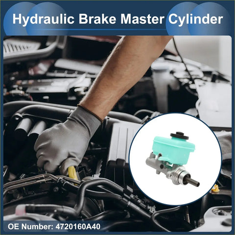 Teal plastic and metal hydraulic brake master cylinder with black cap for toyota land cruiser with reservoir