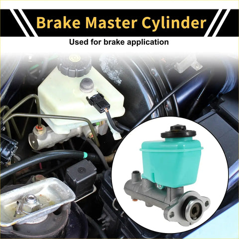 Turquoise plastic and metal brake master cylinder with reservoir for toyota landcruiser automotive use