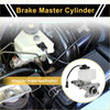 Silver brake master cylinder with translucent white reservoir and black cap for 1991 toyota pickup braking system