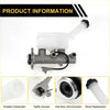 Gray metallic brake master cylinder with translucent white reservoir and black rubber fittings for Toyota Previa 1991-1996