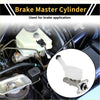 White plastic brake master cylinder with metallic bracket for toyota previa 1991-1996 shown from back side
