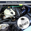 White plastic brake master cylinder with black cap and metallic fittings for Toyota RAV4 1996-1997