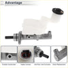 Silver metal brake master cylinder with translucent white reservoir and black cap for toyota rav4 2001-2002