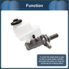 White plastic reservoir with black cap and metallic brake master cylinder assembly for toyota rav4 2009-2013
