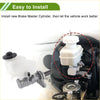 White plastic brake master cylinder with silver metal body and black cap for toyota rav4 2013-2018