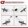 Gray metallic hydraulic brake master cylinder with translucent white reservoir and black caps for Toyota Scion xB