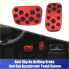 Red metallic brake pedal pads with black rubber inserts anti-slip kit for toyota land cruiser accelerator and brake