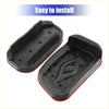 Black plastic brake pedal pad with red adhesive backing and molded design for toyota land cruiser footrest kit back side