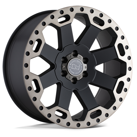Black Rhino Warlord 17x8 6x130 +52mm Matte Black Machined Double Dark Tint Lip