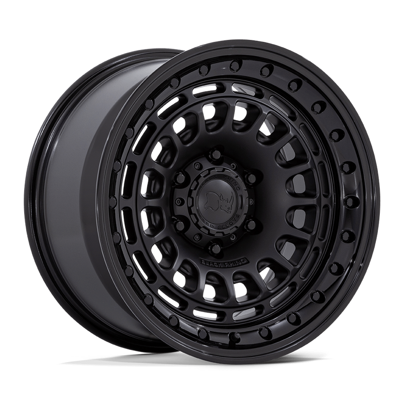 Black Rhino Sahara BR014 17x9 6x139.7 0mm Matte Black Gloss Black Lip