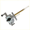 Silver metallic bronco fuel petcock with black knob and brass fuel line for suzuki eiger 400 2002–2007