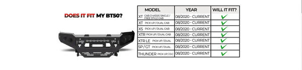 ROCKARMOR GT HOOPLESS BULLBAR TO SUIT MAZDA BT50 2020 + (Full Bar Replacement)