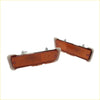 Pair of amber rectangular bumper side marker lights with white plastic edges and metal fasteners for isuzu faster kb