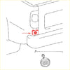 Red rectangular car door handle cover with textured grid pattern for bumper reflector on toyota hilux 1997-2005