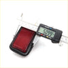 Red rectangular bumper reflector with textured lens and black plastic housing for toyota hilux 1997-2005 back side